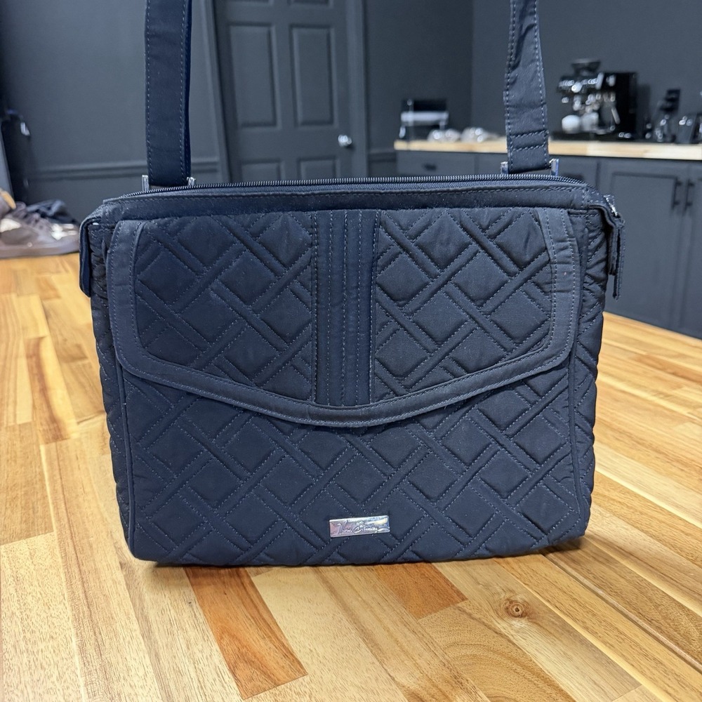 Vera Bradley Classic Black Quilted Glenna Purse Shoulder Bag